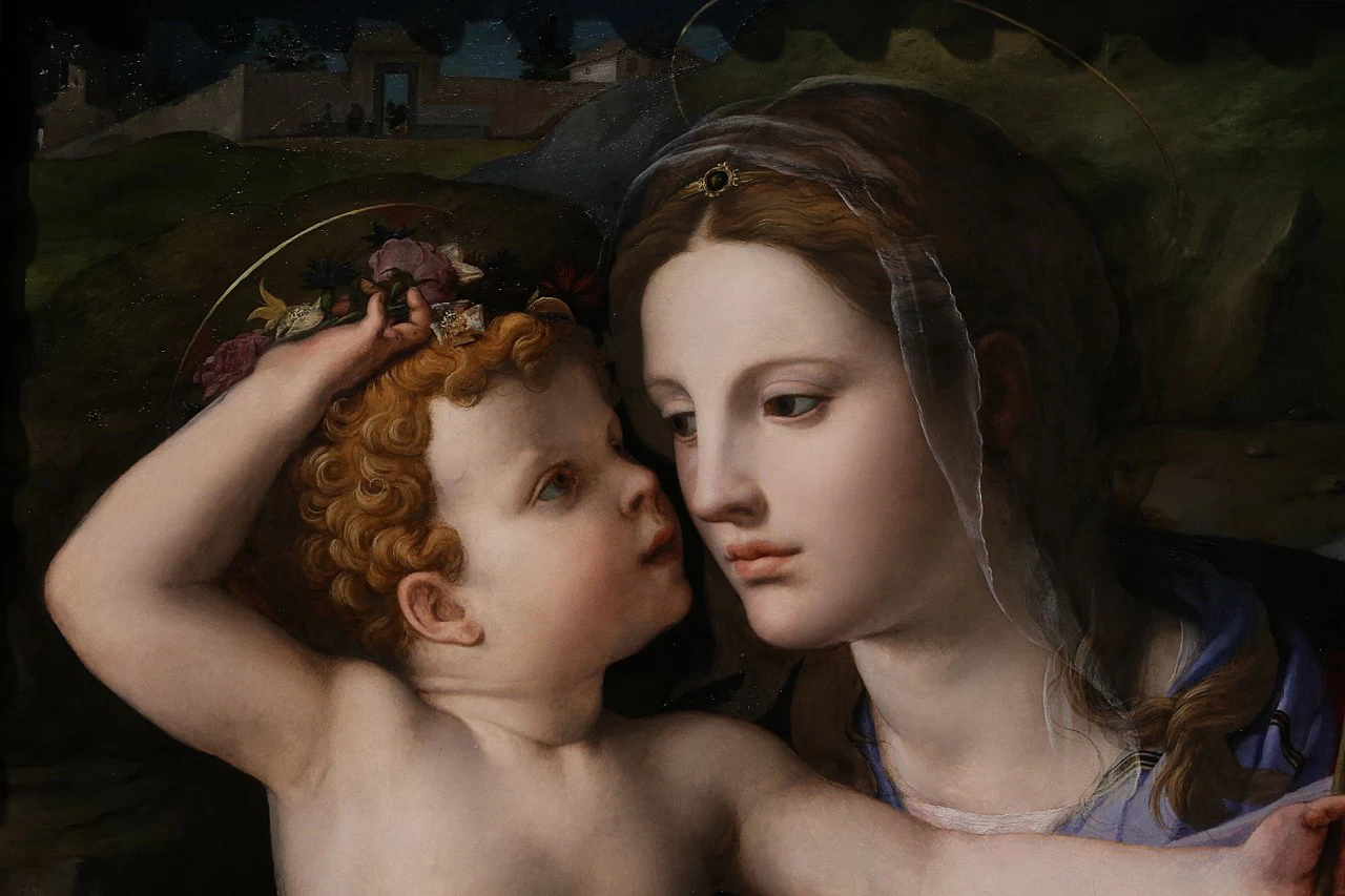  63-Madonna col Bambino, Giovannino e Anna-dettaglio-1-National Gallery-Londra